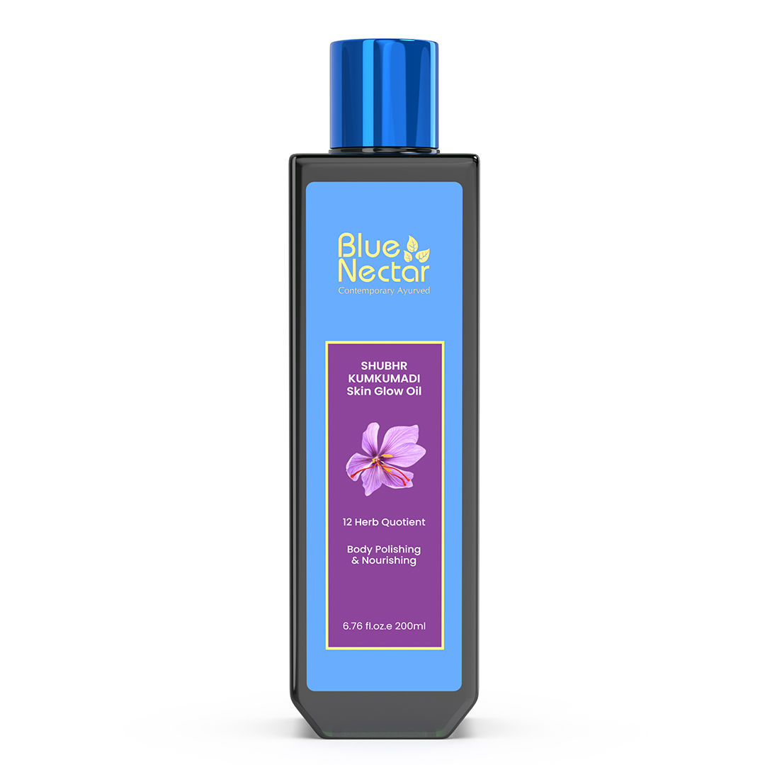 Buy Blue Nectar Ayurvedic Body Massage Bio Oil For Stretch Marks, Scars, Aging & Wrinkled Skin (9 Herbs, 200 ml) - Purplle