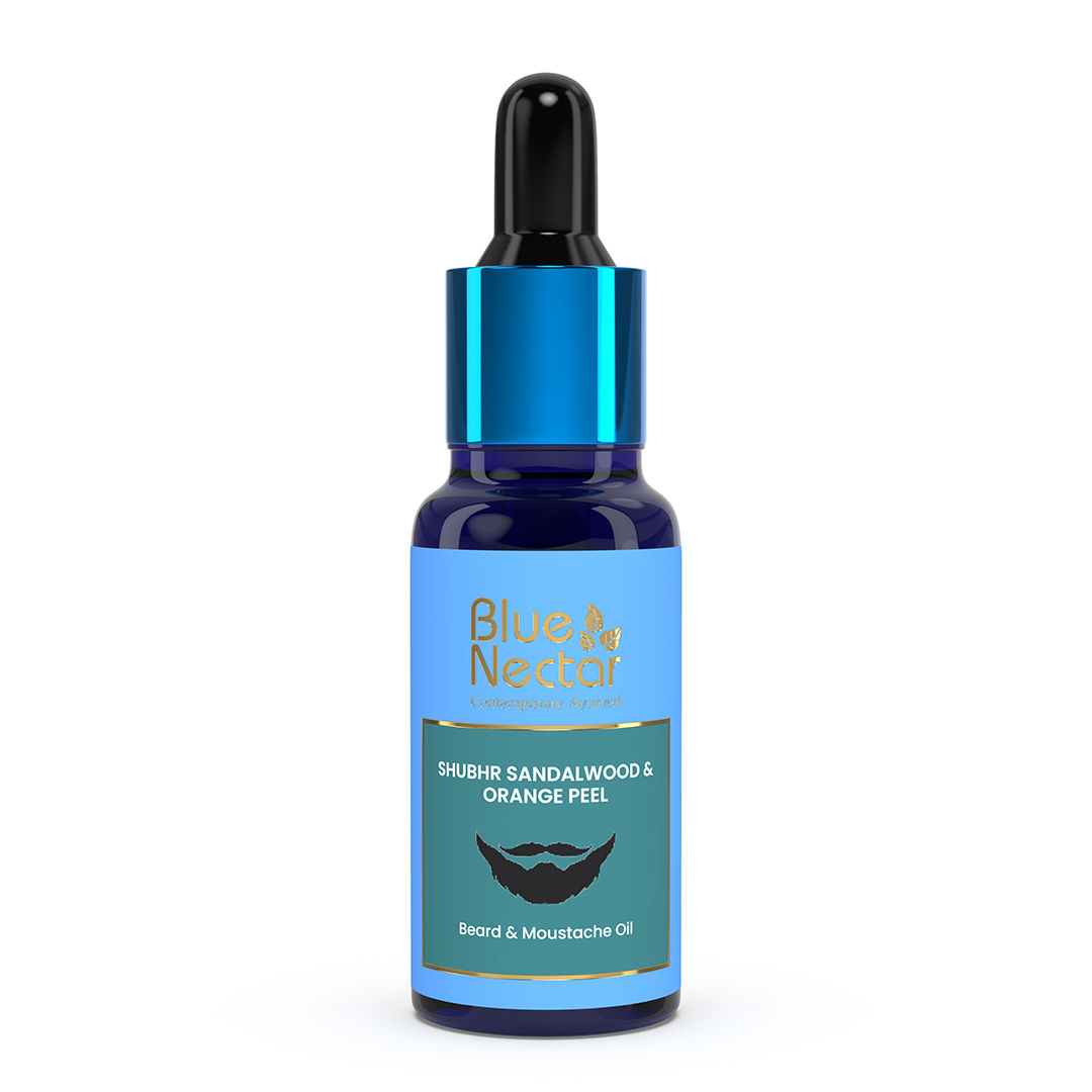 Buy Blue Nectar Ayurvedic Beard And Moustache Growth Oil (9 Herbs, 30 ml) - Purplle