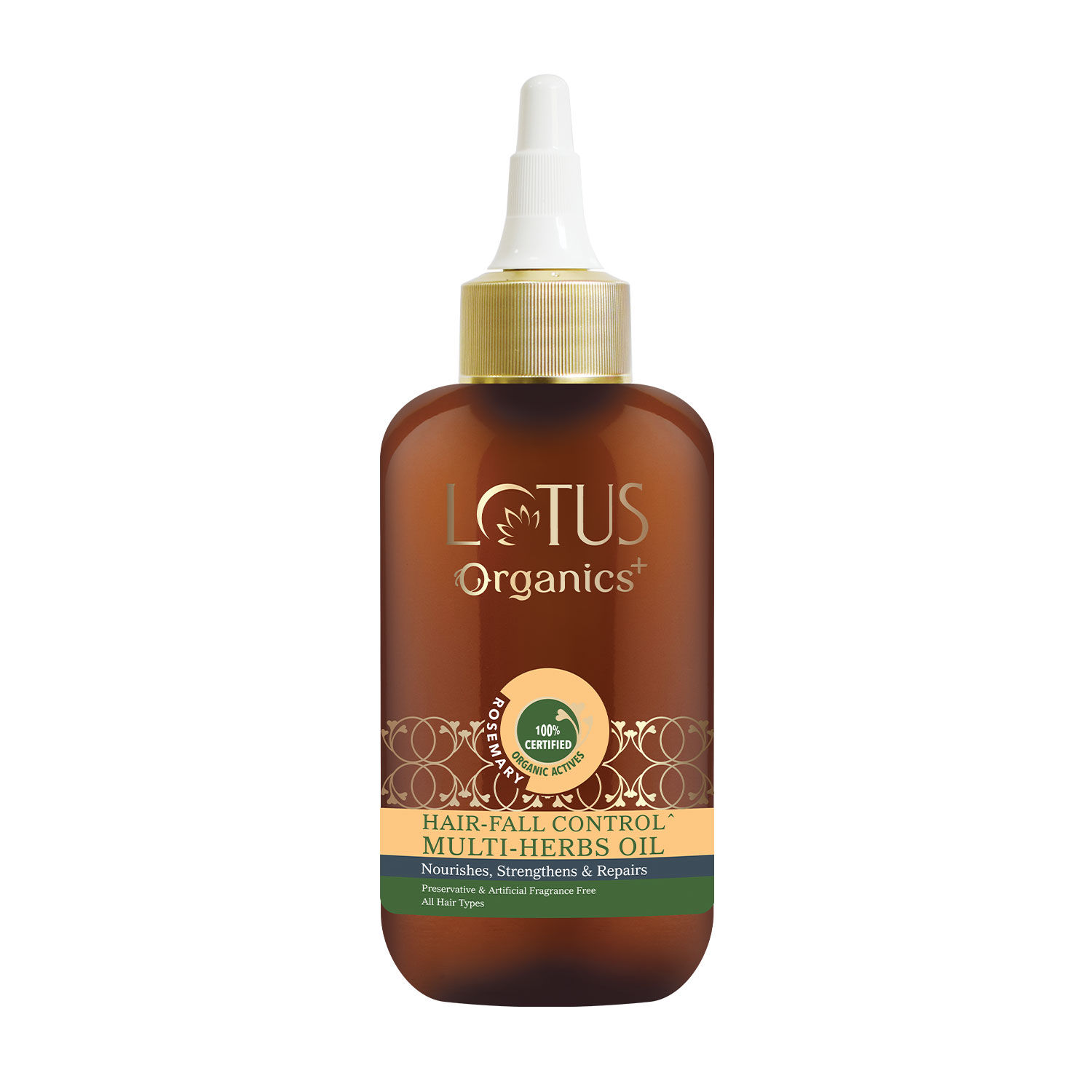 Buy Lotus Organics+ Hair Fall Control Multi Herbs Hair Oil | Red Onion | Sulphate & Paraben Free | All Hair Types | 200ml - Purplle