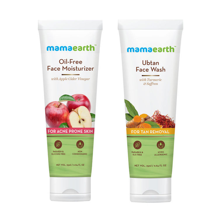 Mamaearth Oil Free Moisturizer and Ubtan Facewash Samples