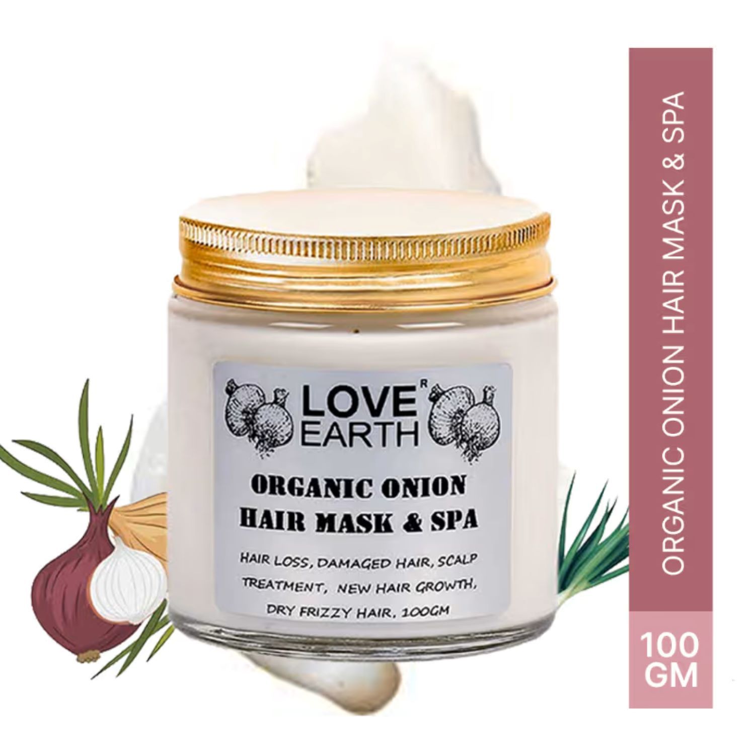 Buy Love Earth Organic Onion Hair Mask And Spa With Onion Extract For Smooth And Frizz Free Hair 100gm - Purplle