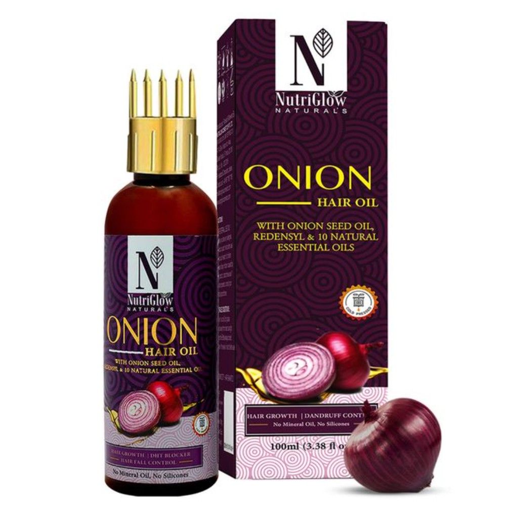 Buy NutriGlow NATURAL'S Onion Hair Oil For Hair Re-Growth/ Damage Hair, 100ml - Purplle