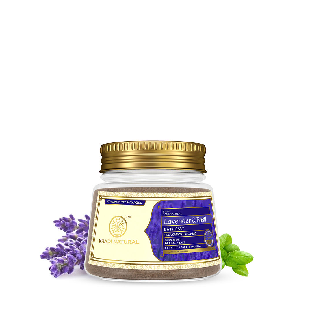 Buy Khadi Natural Lavender Basil Bath Salt| Removes Dirt & Impurities - (200gm) - Purplle