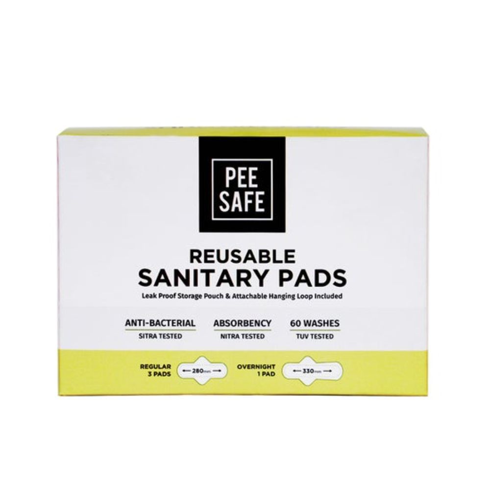 Buy Pee Safe Reusable Sanitary Pads | 4N ( 3 Regular Pads + 1 Overnight Pad) - Purplle