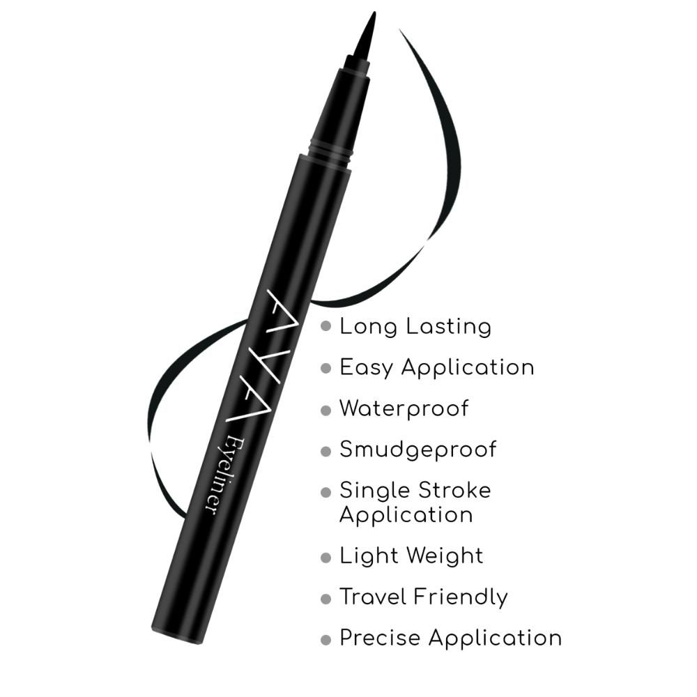 Buy AYA Waterproof Long Lasting Eyeliner, Black (2 ml) - Purplle