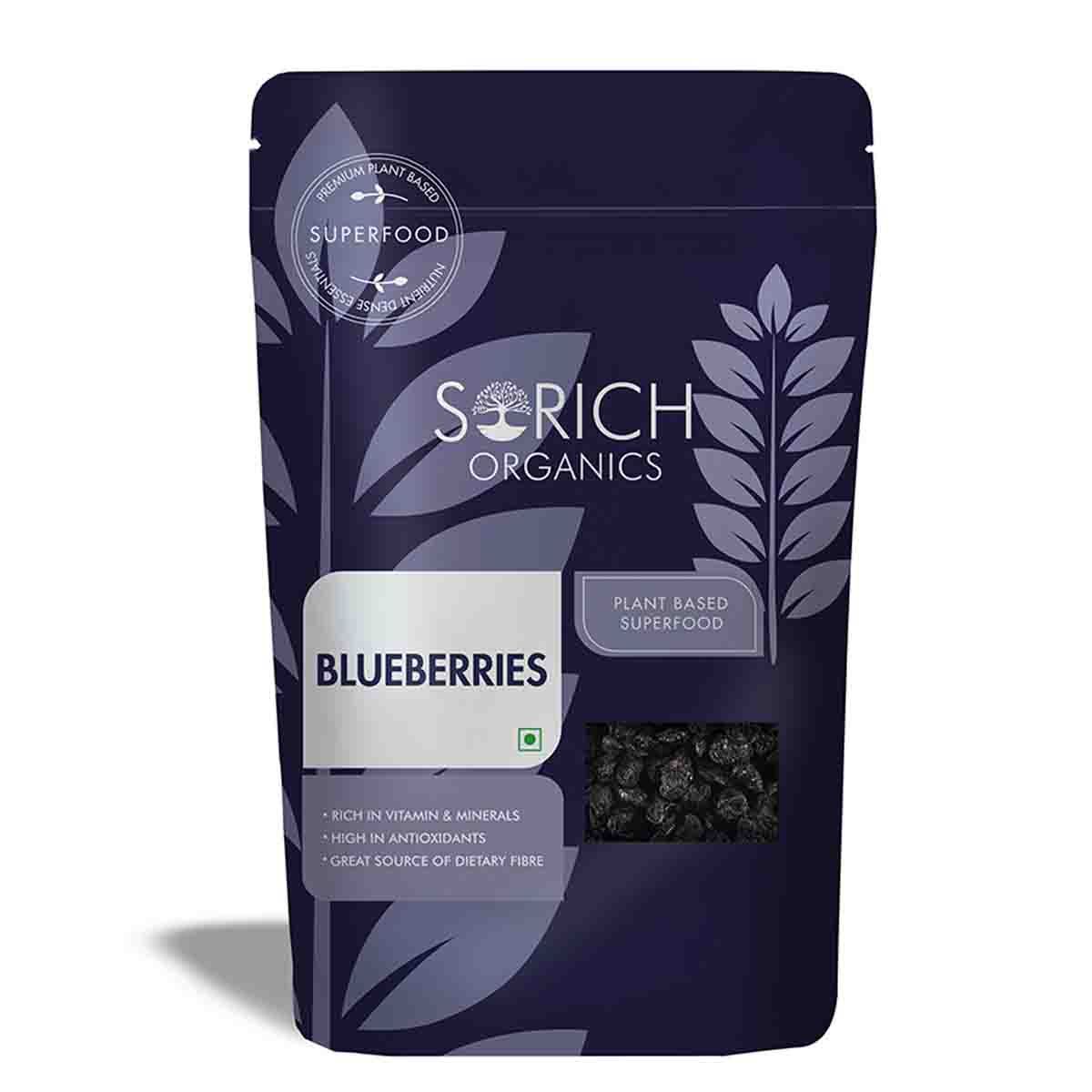 Buy Sorich Organics Dried Blueberries (Dehydrated Fruits) - 300 Gm - Purplle