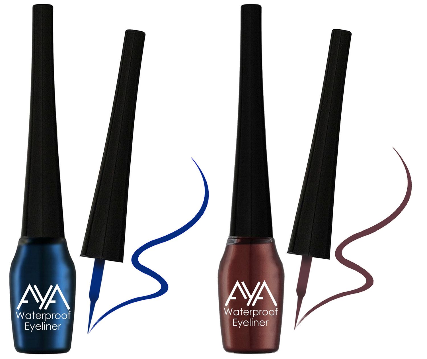 Buy AYA Waterproof Eyeliner, Set of 2 (Blue and Brown) - Purplle