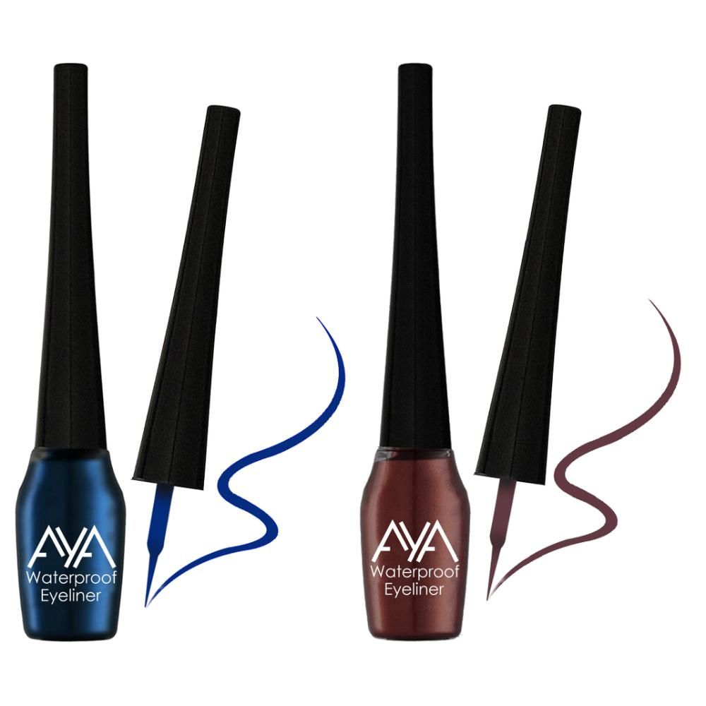 Buy AYA Waterproof Eyeliner, Set of 2 (Blue and Brown) - Purplle