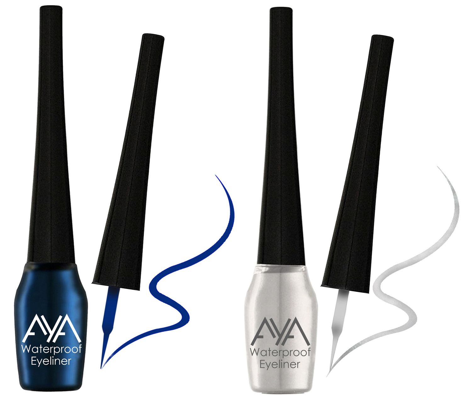 Buy AYA Waterproof Eyeliner, Set of 2 (Blue and Silver) - Purplle