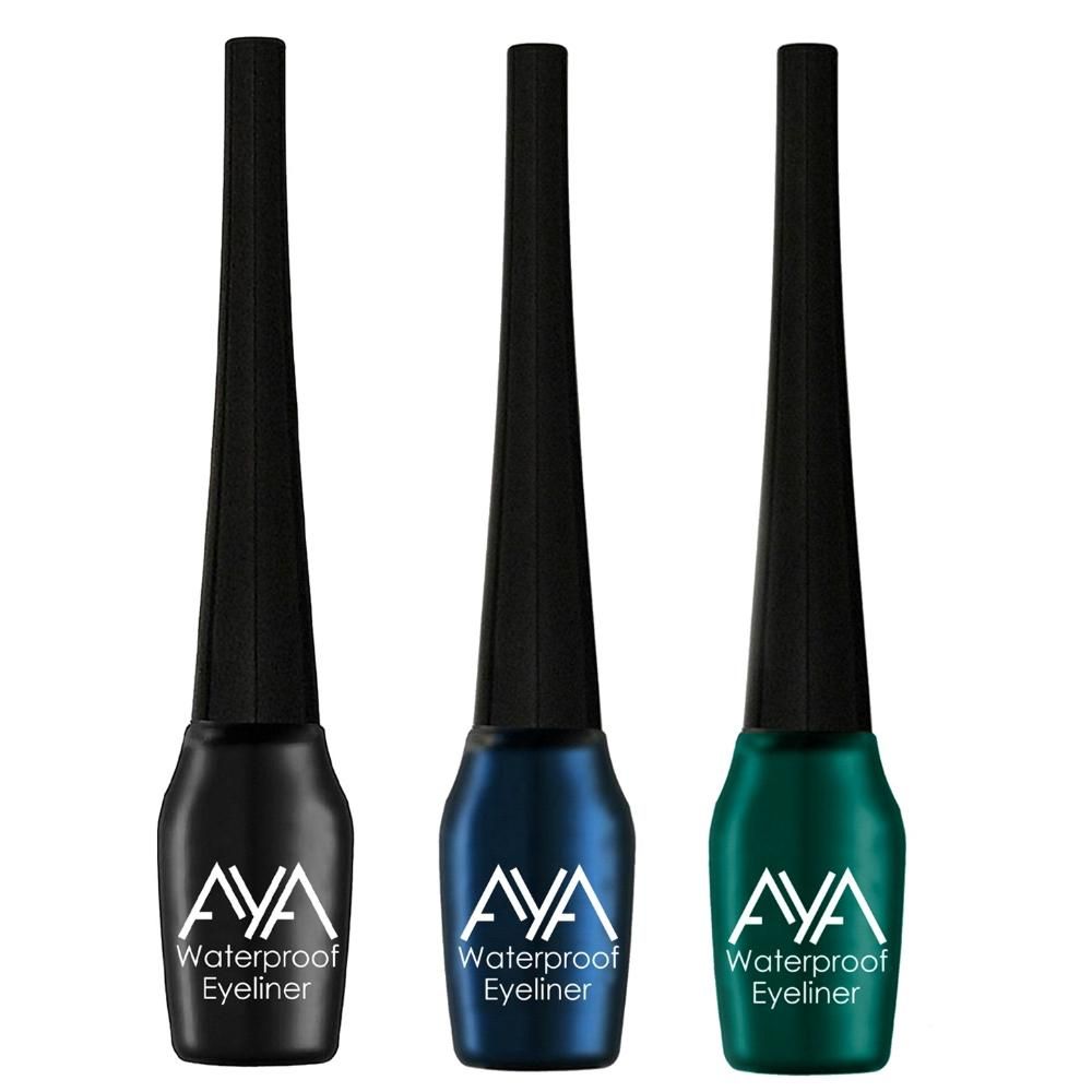 Buy AYA Waterproof Eyeliner, Set of 3 (Black, Blue, Green) - Purplle