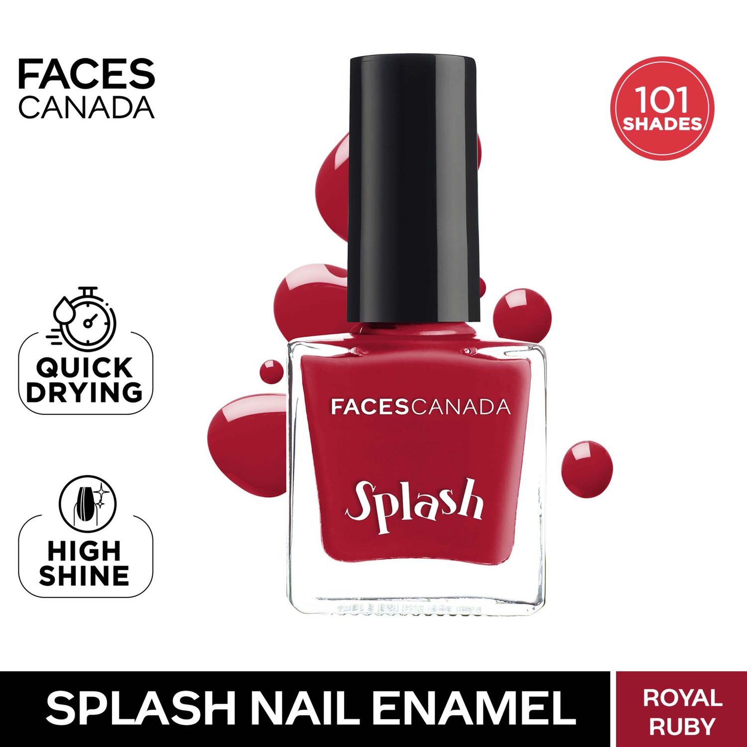 Buy FACES CANADA Ultime Pro Splash Nail Enamel - Royal Ruby 24 (8ml) | Quick Drying | Glossy Finish | Long Lasting | No Chip Formula | High Shine Nail Polish For Women | No Harmful Chemicals - Purplle