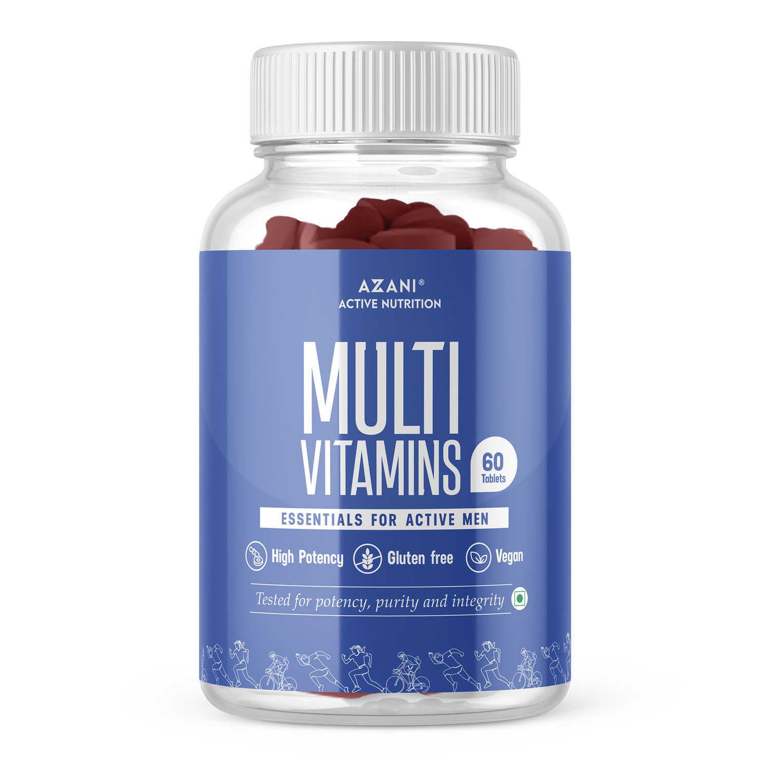 Buy Azani Active Nutrition Multivitamin Tablets for Men | Vitamin C, Vitamin D, Calcium, Iron, Magnesium & Zinc | Vitamins, Minerals & Antioxidants for Active Men - 60 Tablets - Purplle