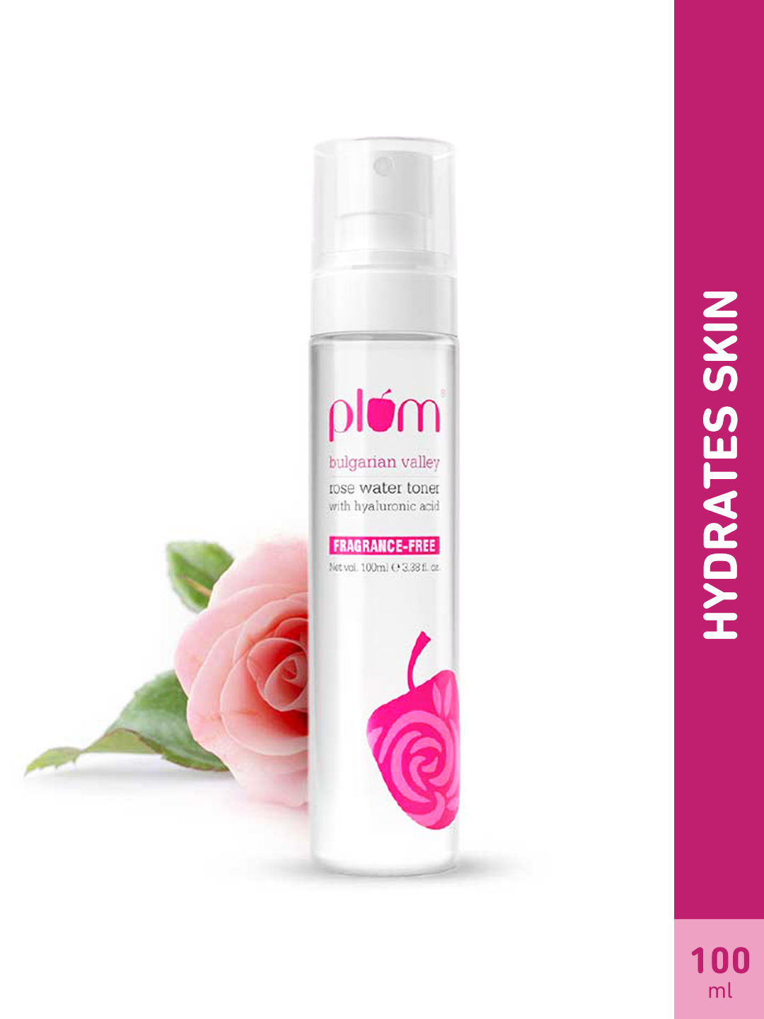 Buy Plum Bulgarian Valley Rose Water Alcohol-Free Spray Toner With Hyaluronic Acid, Hydrates & Refreshes 100ml - Purplle