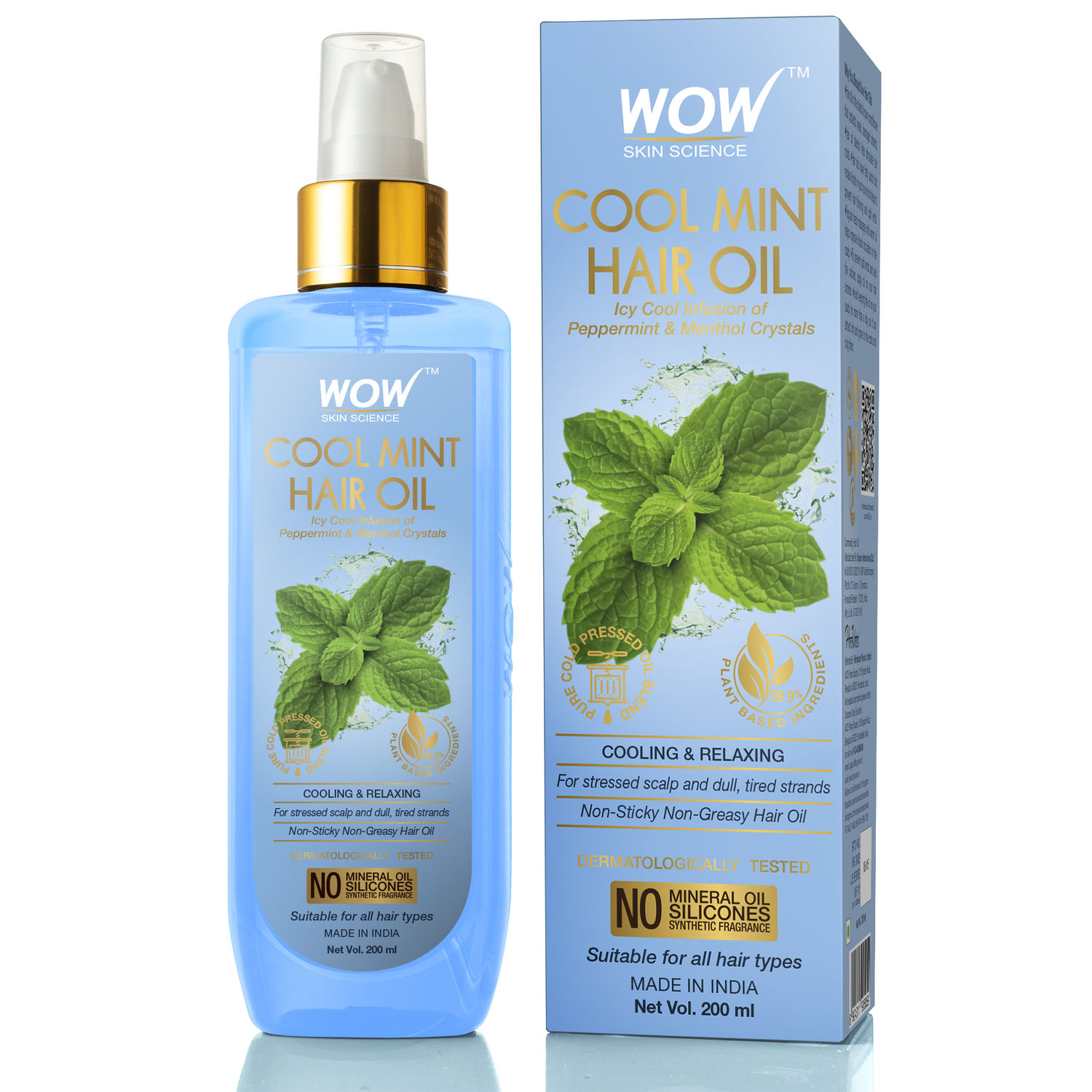Buy WOW Skin Science Cool Mint Hair Oil - 200mL - Purplle