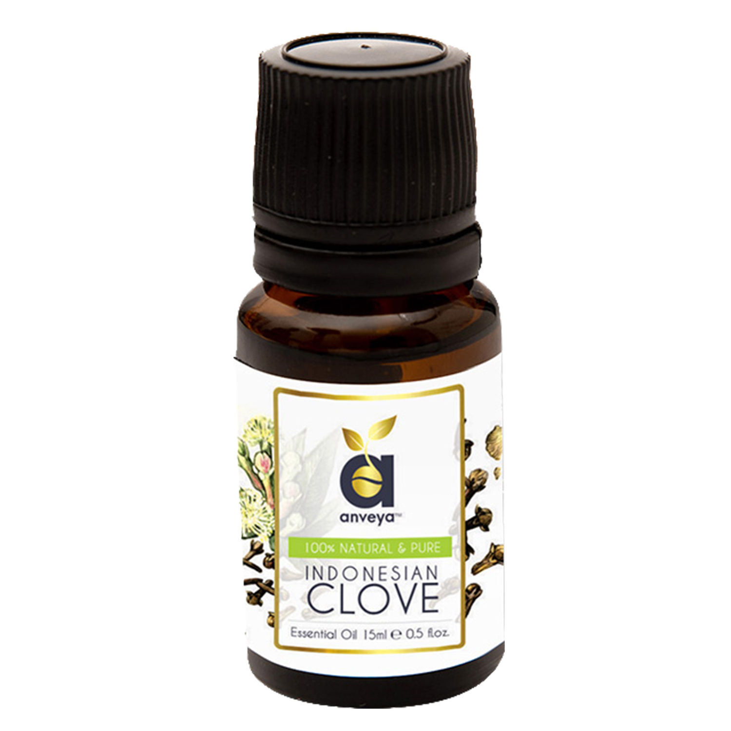 Buy Anveya Clove Essential Oil, 100% Natural & Pure, 15ml, For Hair, Acne, Toothache, Steam & Diffuser - Purplle