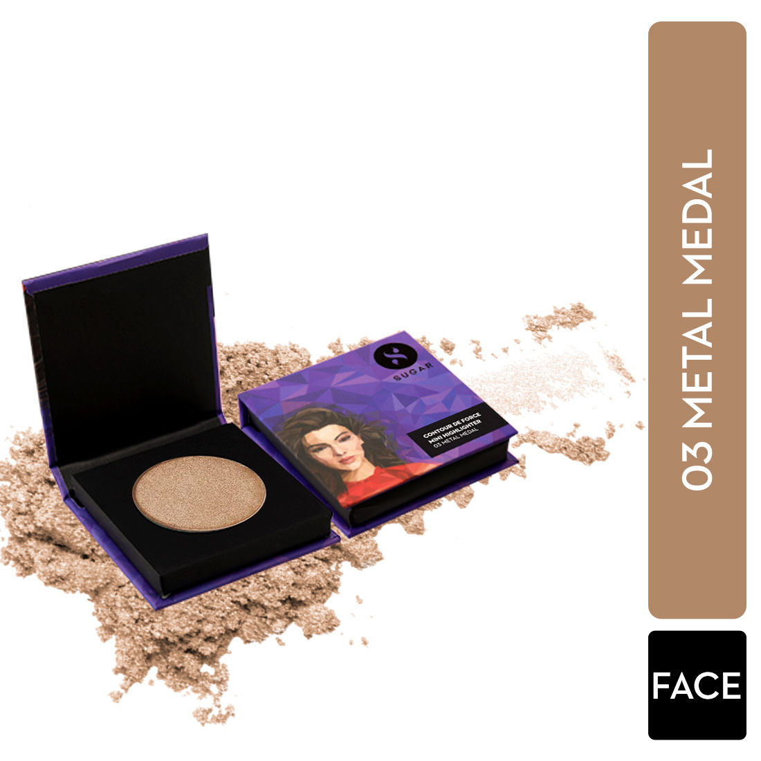 Buy SUGAR Cosmetics Contour De Force Mini Highlighter - 03 Metal Medal - Purplle