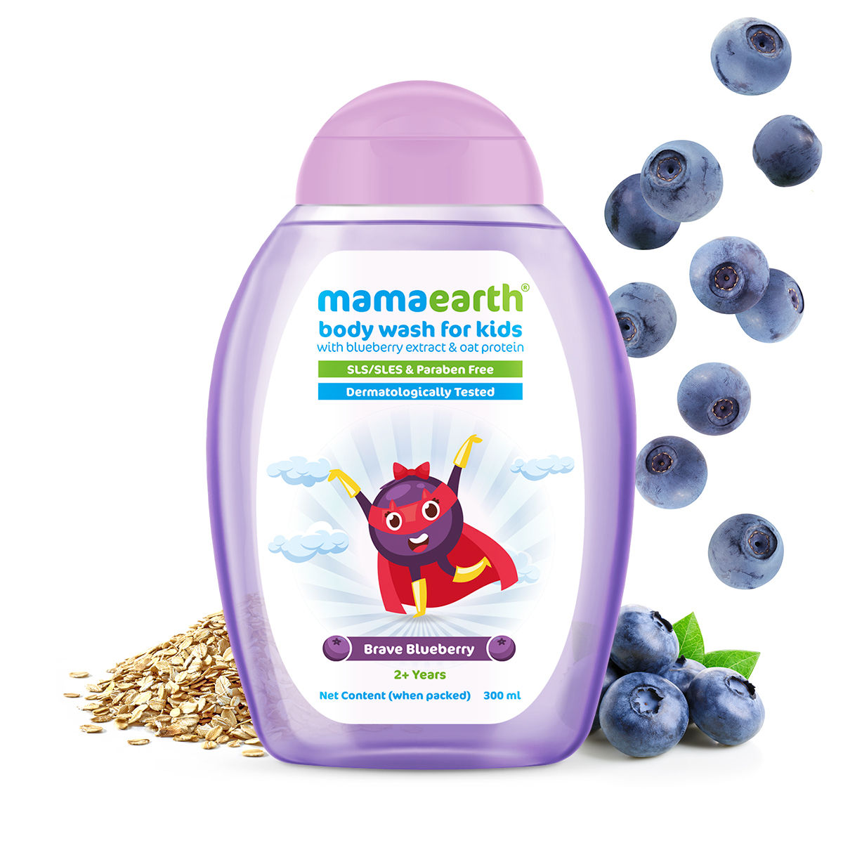 Buy Mamaearth Brave Blueberry Body Wash For Kids with Blueberry & Oat Protein - 300 ml - Purplle