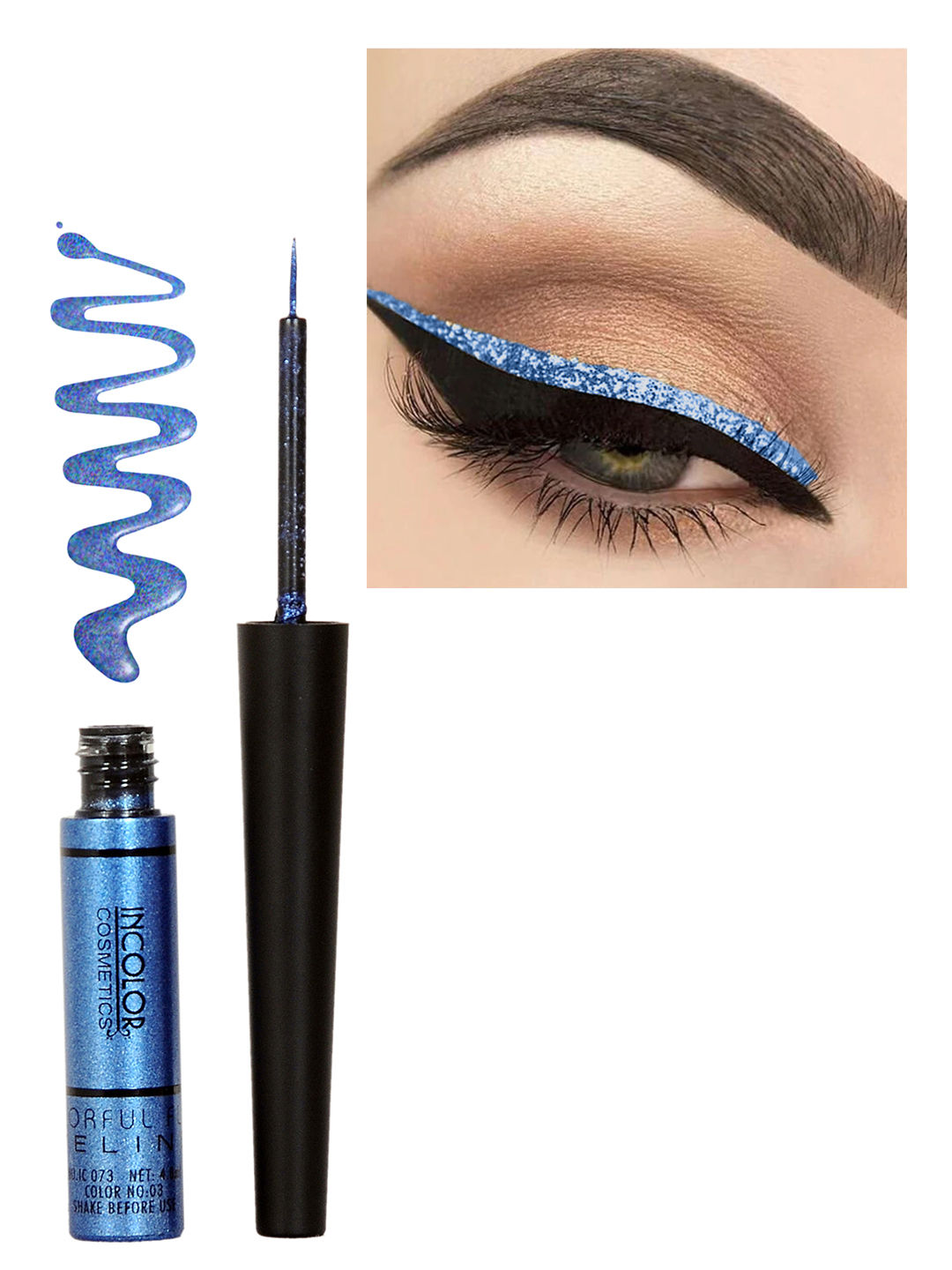 Buy Incolor Light Colour Lift Colour Fluid Eyeliner Blue 03 (6 ml) - Purplle