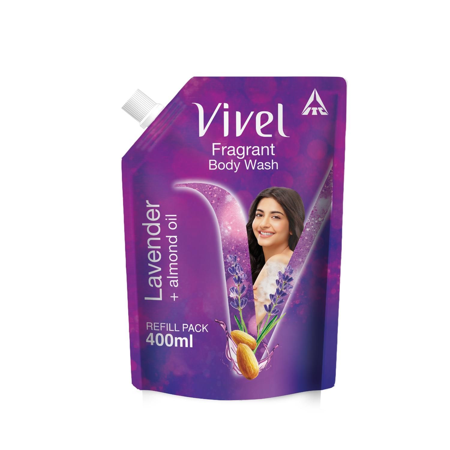 Buy Vivel Body Wash, Lavender & Almond Oil Shower Creme, Liquid Refill Pouch, 400 ml - Purplle