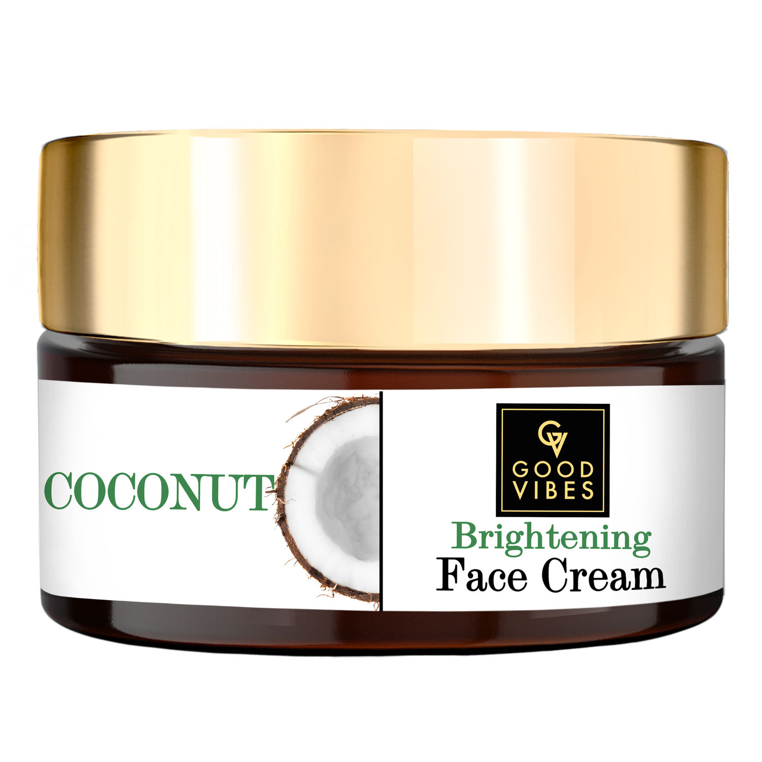 Buy Good Vibes Coconut Brightening Face Cream | Moisturizing, Provides Glow | No Parabens, No Sulphates, No Mineral Oil, No Animal Testing (100 g) - Purplle