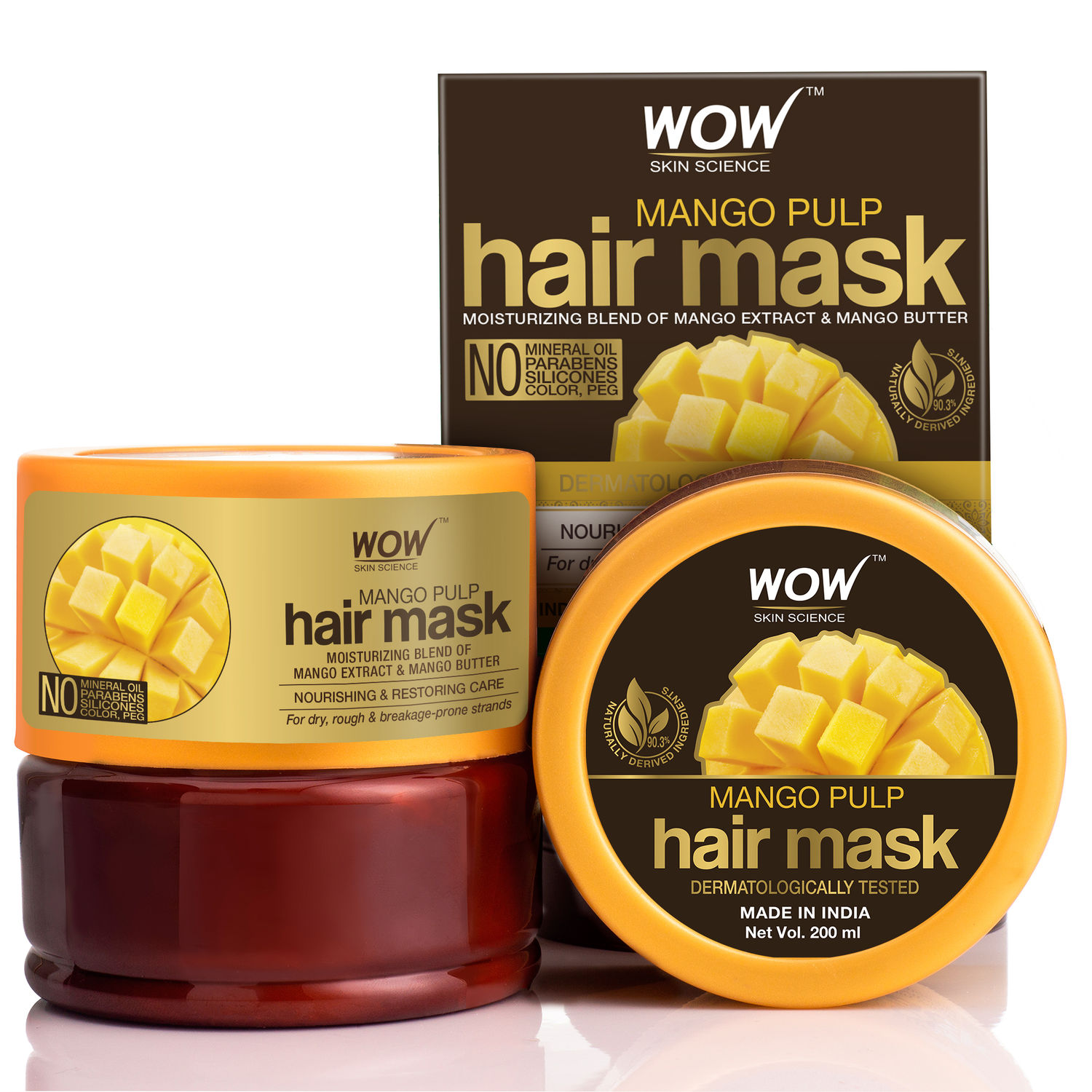 Buy WOW Skin Science Mango Hair Mask - No Mineral Oil, Parabens, Silicones(200 ml) - Purplle