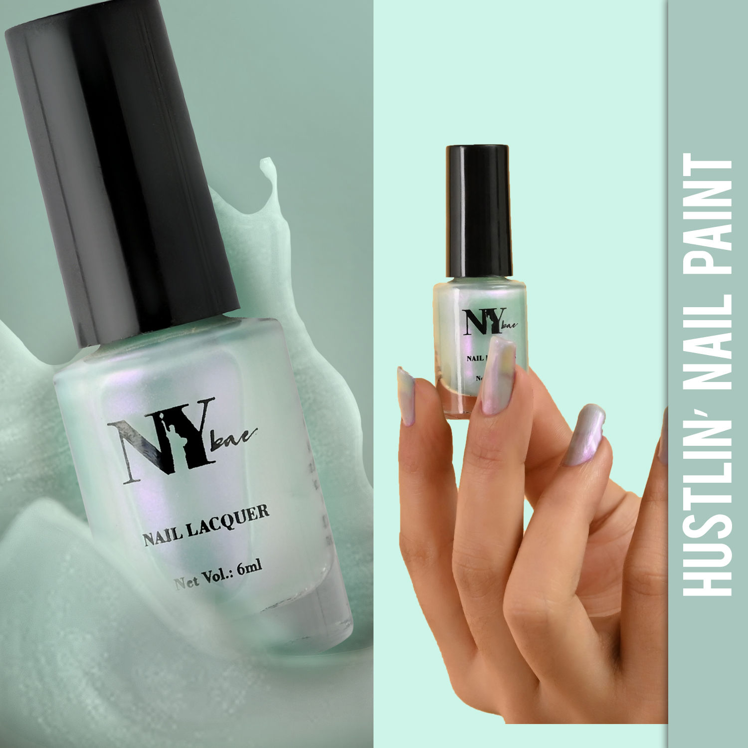 Buy NY Bae Hustlin' Nail Lacquer - Sippin' Coffee 7 (6 ml) | Blue | Glossy Finish | Rich Pigment | Chip-proof | Long lasting | Cruelty Free - Purplle