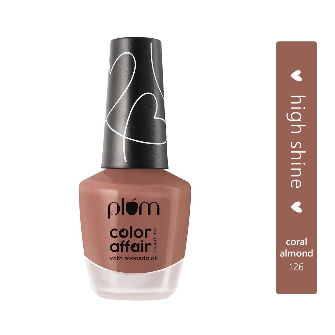 Buy Plum Color Affair Nail Polish - Coral Almond - 126 | 7-Free Formula | High Shine & Plump Finish | 100% Vegan & Cruelty Free - Purplle