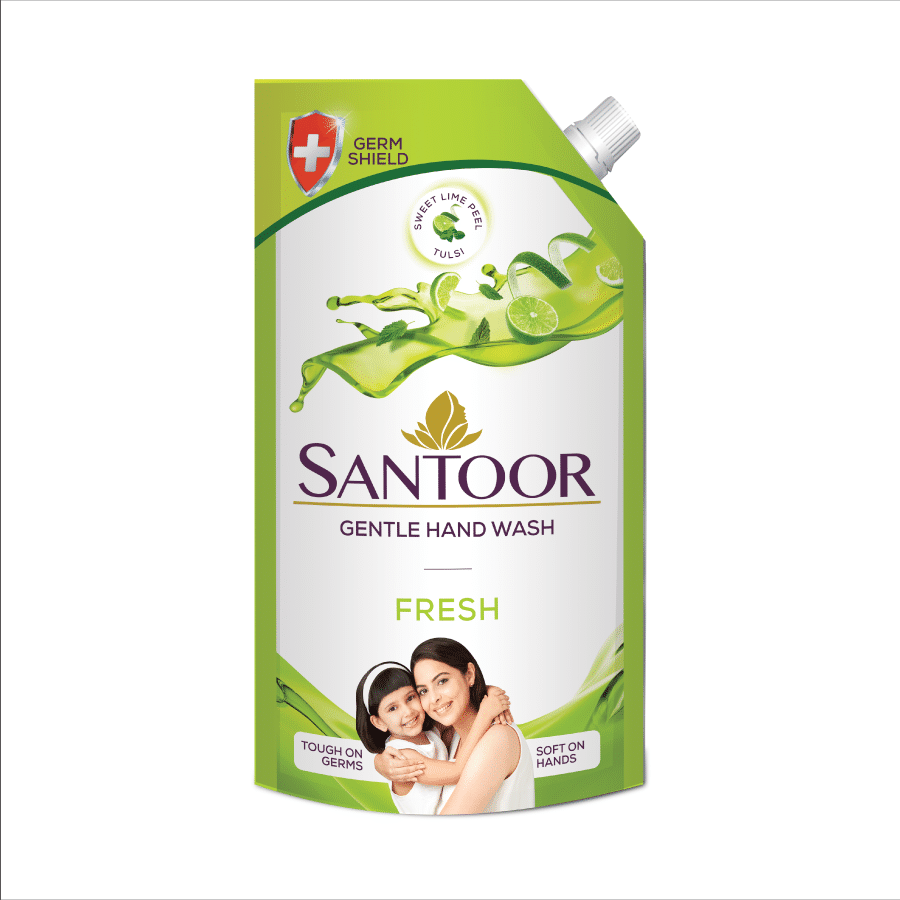 Buy Santoor Fresh Gentle Hand Wash, 750 ml with Natural goodness of Sweet Lime Peel & Tulsi - Purplle