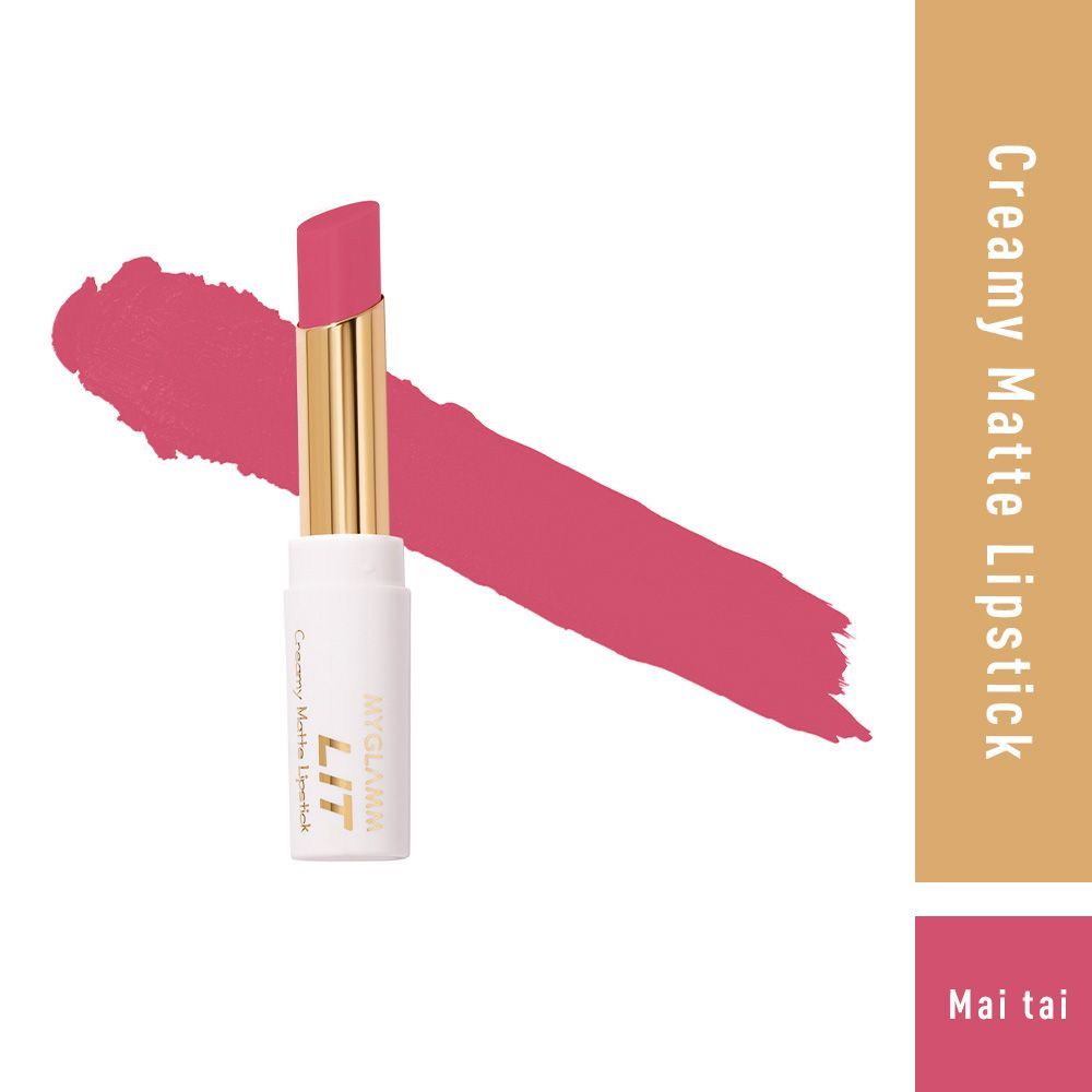 Buy MyGlamm LIT Creamy Matte Lipstick-Mai Tai-3.7gm - Purplle