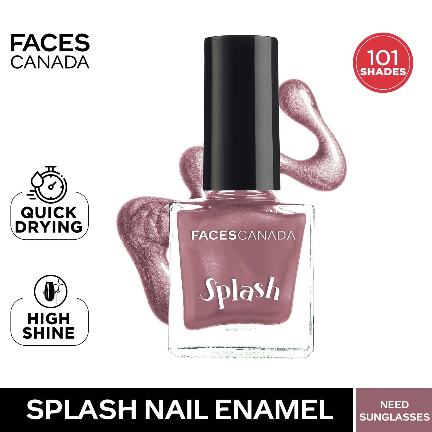 Buy FACES CANADA Ultime Pro Splash Nail Enamel - Need Sunglasses 16 (8ml) | Quick Drying | Glossy Finish | Long Lasting | No Chip Formula | High Shine Nail Polish For Women | No Harmful Chemicals - Purplle