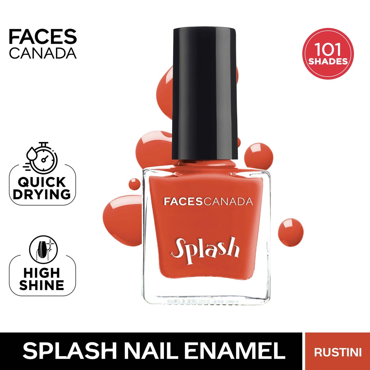 Buy FACES CANADA Ultime Pro Splash Nail Enamel - Rustini 60 (8ml) | Quick Drying | Glossy Finish | Long Lasting | No Chip Formula | High Shine Nail Polish For Women | No Harmful Chemicals - Purplle