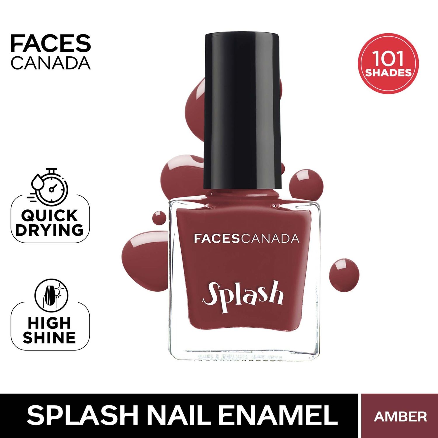 Buy FACES CANADA Ultime Pro Splash Nail Enamel - Amber 114 (8ml) | Quick Drying | Glossy Finish | Long Lasting | No Chip Formula | High Shine Nail Polish For Women | No Harmful Chemicals - Purplle