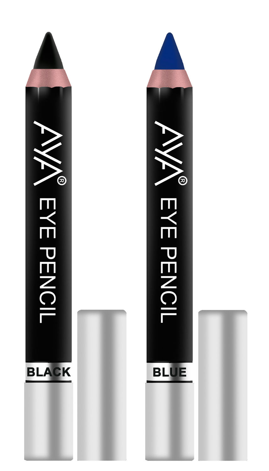 Buy AYA Eye Pencil For Eye Liner / Kajal (Set of 2) - Black and Blue - Purplle