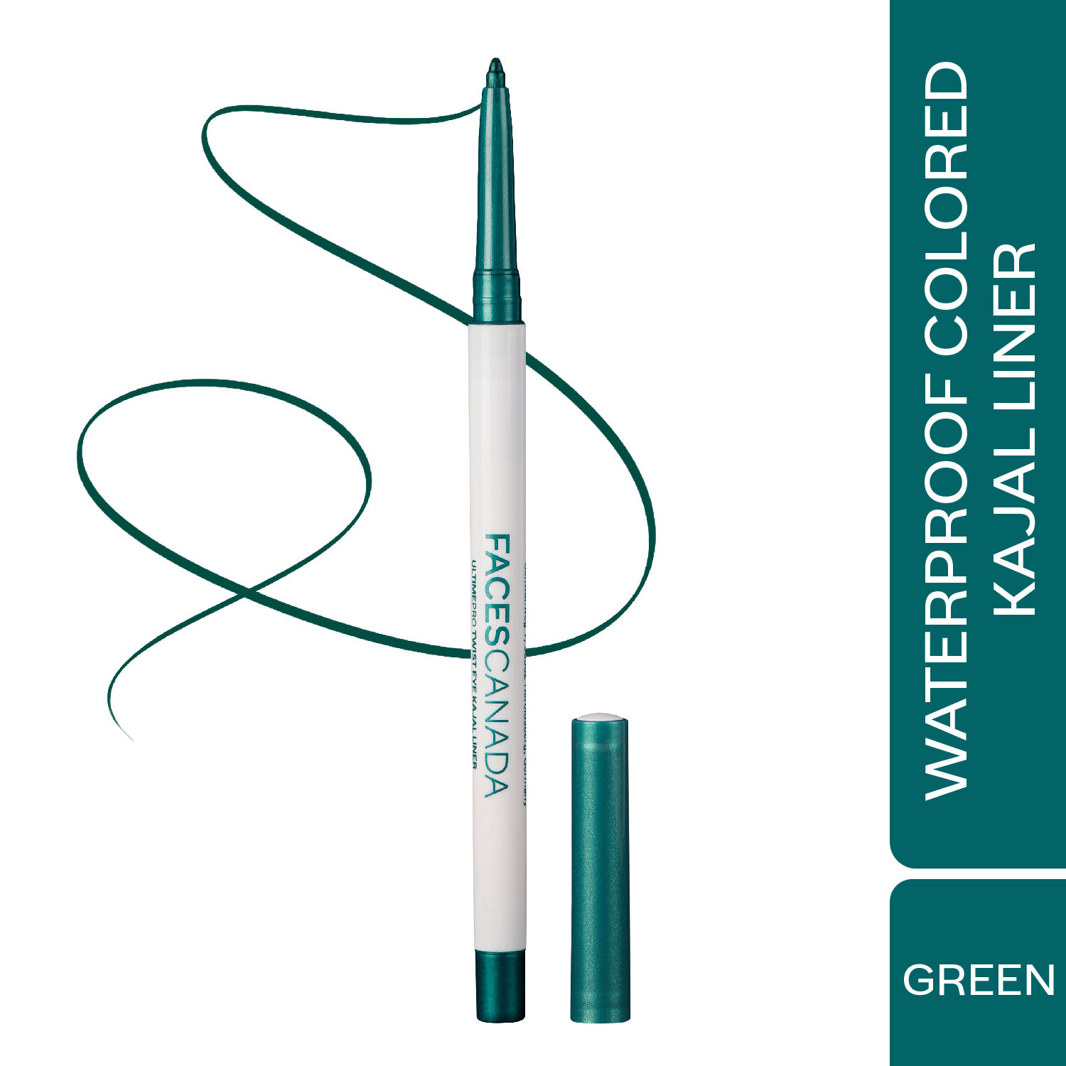 Buy FACES CANADA Ultime Pro Twist Eye Kajal Liner - Green, 0.35g | High Impact Intense Color In 1 Stroke | 24HR Long Stay | Matte Finish | Soft Texture | Waterproof & Smudgeproof | Made With Carnauba Wax - Purplle