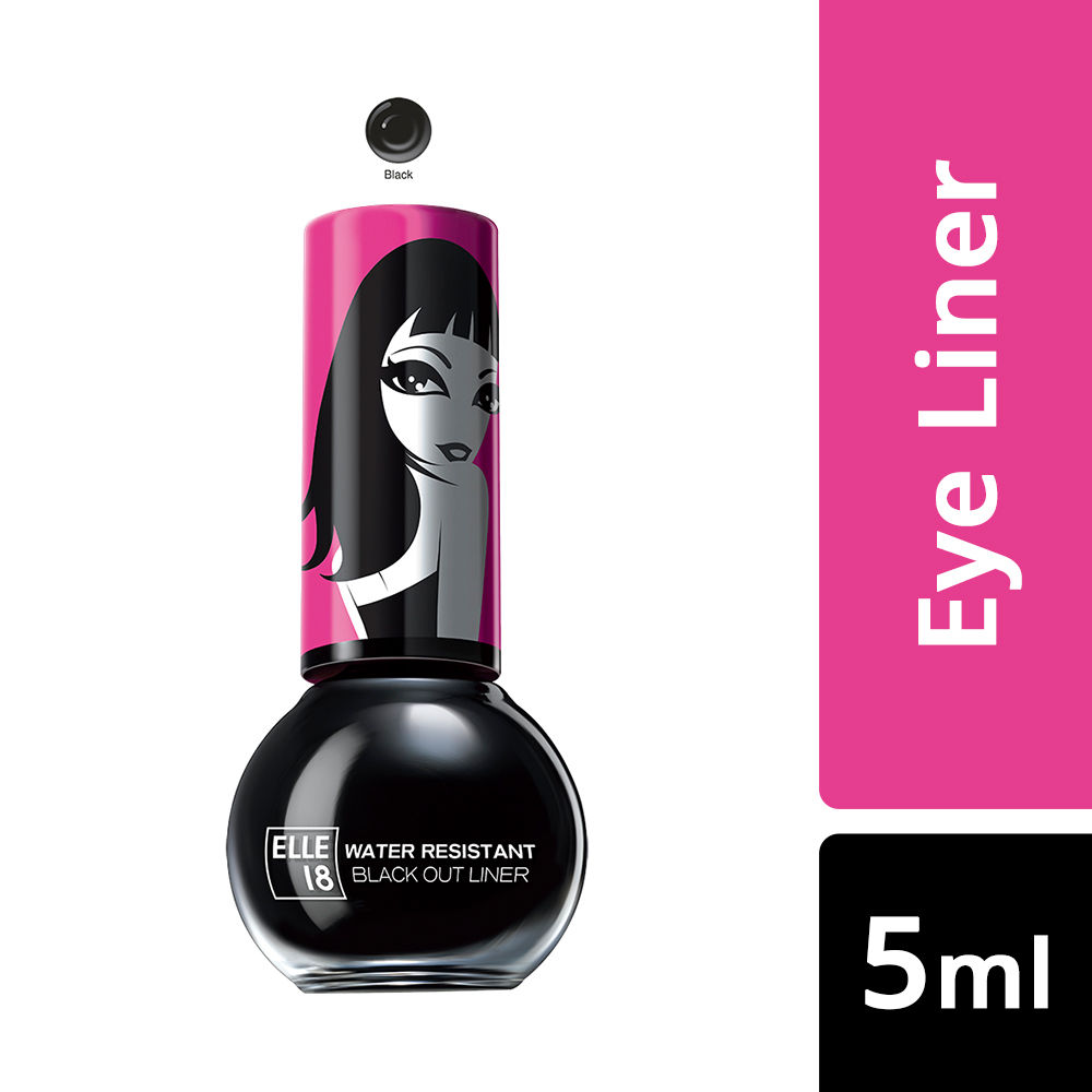 Buy Elle 18 Water Resistant Black Out Eye Liner (5 ml) - Purplle