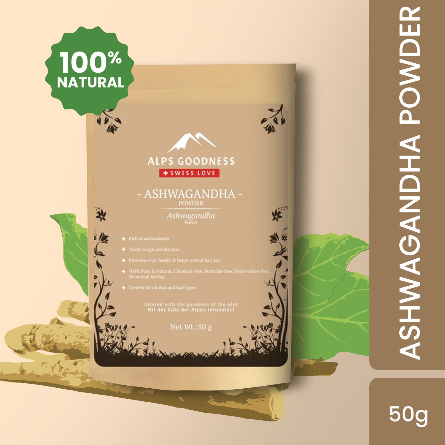 Buy Alps Goodness Powder - Ashwagandha (50 gm) - Purplle