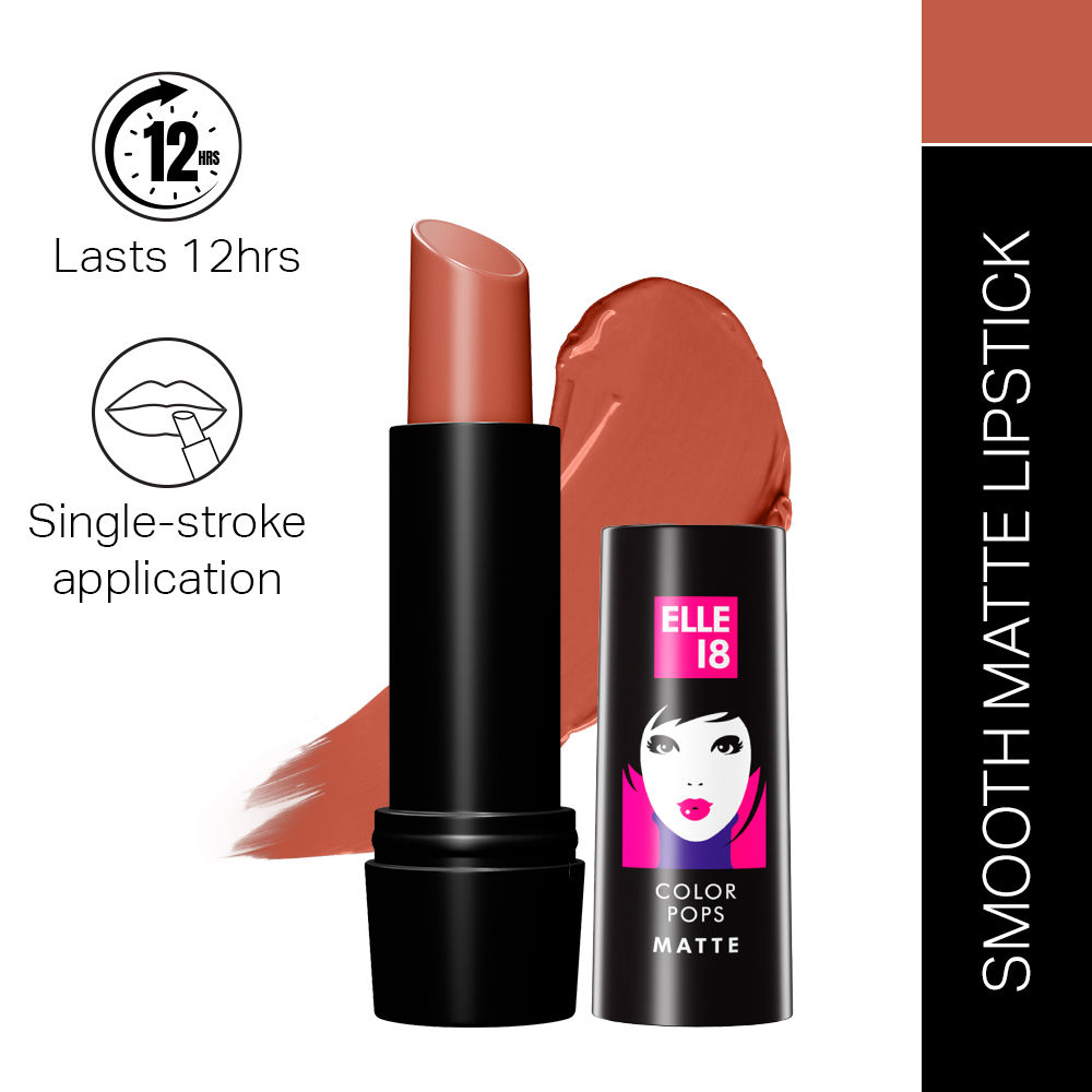 Buy Elle 18 Color Pop Matte Lip Color, B2, Brown Ginger, 4.3 g - Purplle