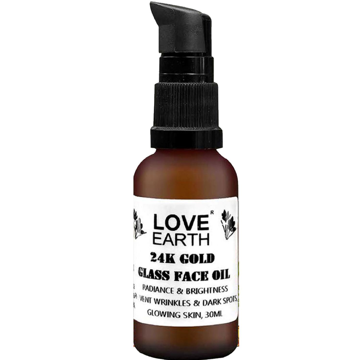 Buy Love Earth 24K Gold Glass Face Oil For Skin Brightening, Radiance ,Reduces Wrinkle & Dark Spots, Give Glowing Skin 30ml - Purplle