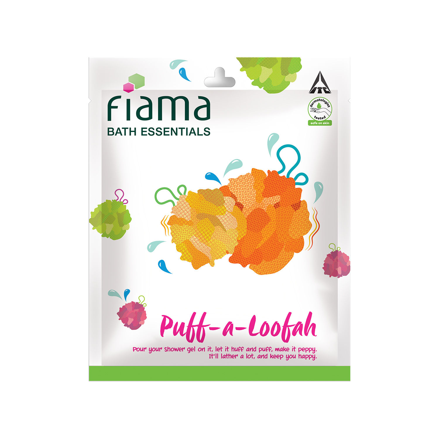 Buy Fiama Bath Essentials Puff-a-Loofah (Color May Vary) - Purplle
