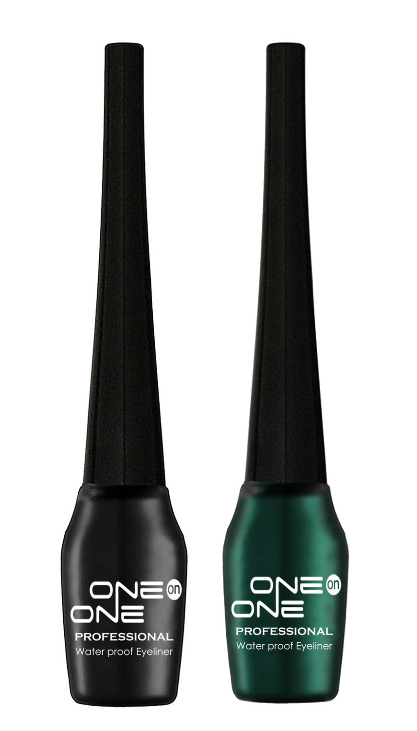 Buy ONE on ONE Waterproof Eyeliner, Set of 2 (Black and Green) - Purplle