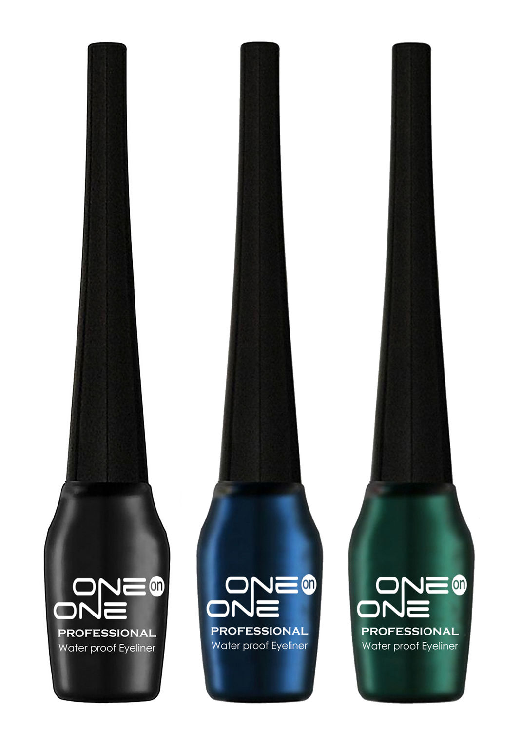 Buy ONE on ONE Waterproof Eyeliner, Set of 3 (Black, Blue, Green) - Purplle