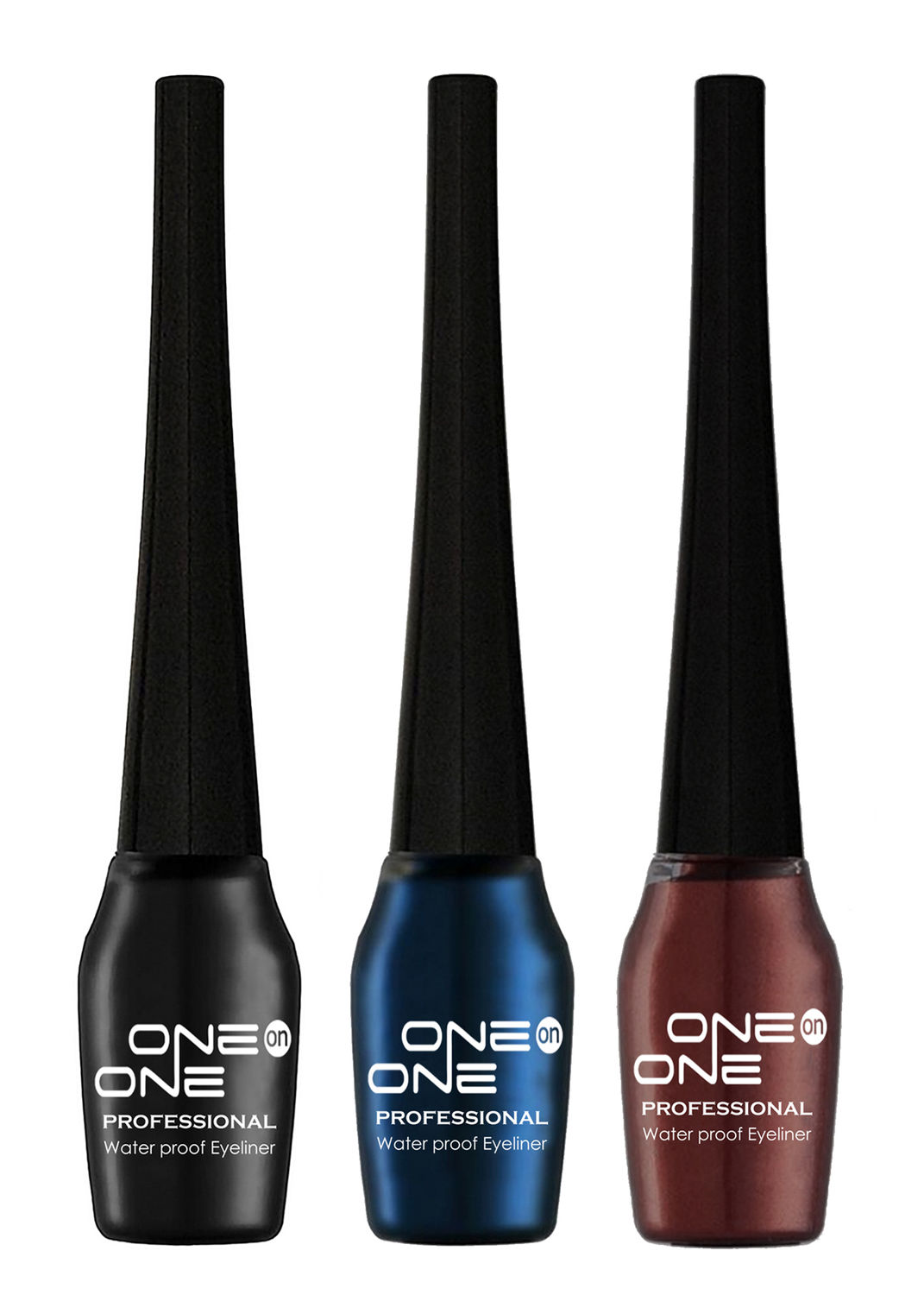 Buy ONE on ONE Waterproof Eyeliner, Set of 3 (Black, Blue, Brown) - Purplle