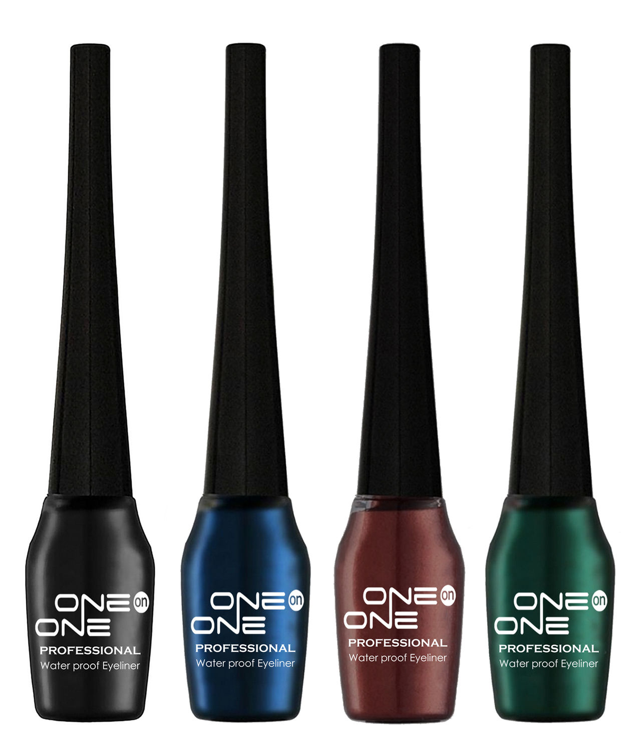 Buy ONE on ONE Waterproof Eyeliner, Set of 4 (Black, Blue, Brown, Green) - Purplle