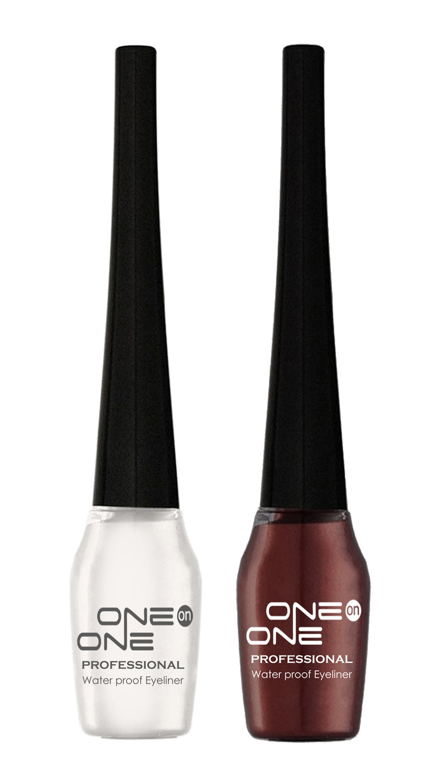 Buy ONE on ONE Waterproof Eyeliner, Set of 2 (White and Brown) - Purplle