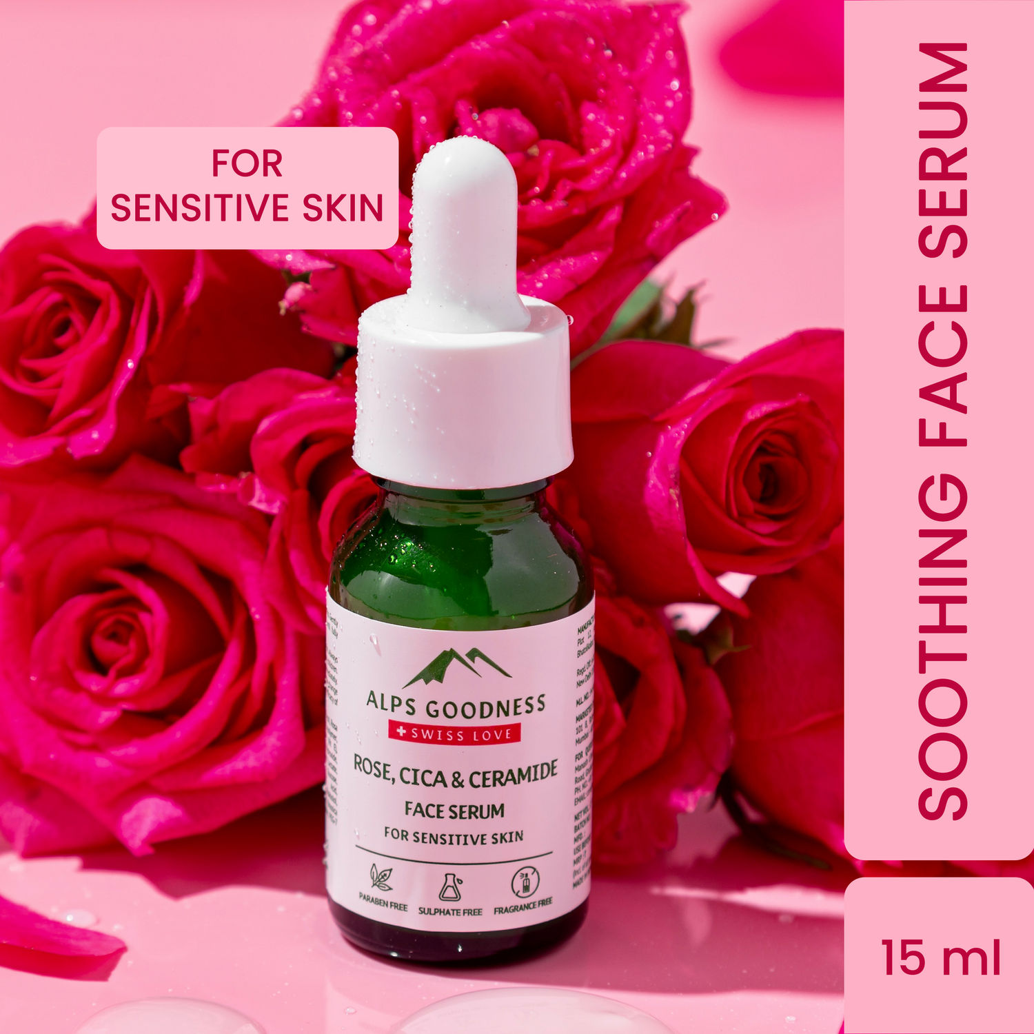 Buy Alps Goodness Rose, Cica & Ceramide Face Serum for Sensitive Skin (15 ml)| Paraben, Sulphate, Silicone, Mineral Oil Free| Vegan | Face Serum for Sensitive Skin | Sensitive Skin| Face Serum - Purplle