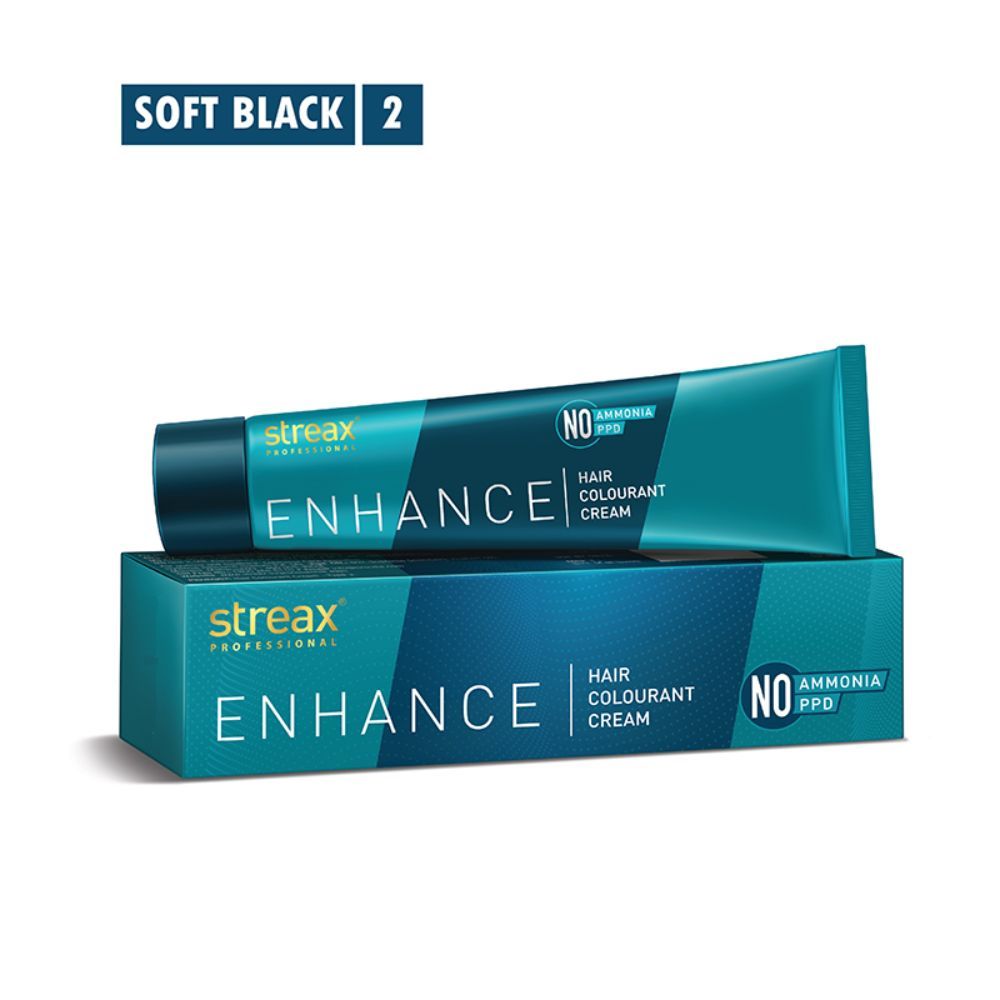 Buy Streax Professional Enhance Hair Colourant - Soft Black 2 (90g) - Purplle