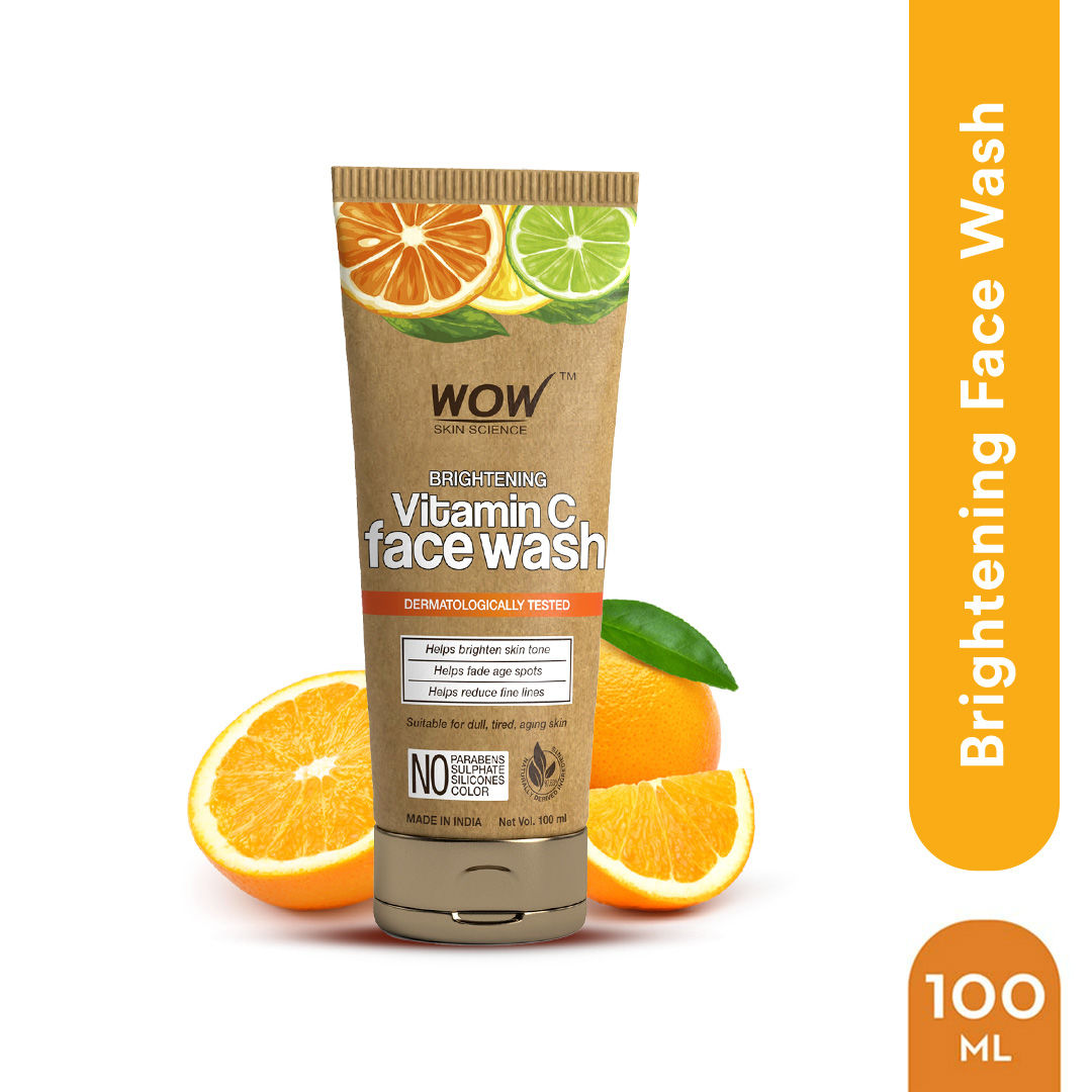 Buy WOW Skin Science Vitamin C Face Wash for Skin Brightening, Age Spots And Hyperpigmentation - Paper Tube (Eco Friendly Packaging) - 100ml - Purplle