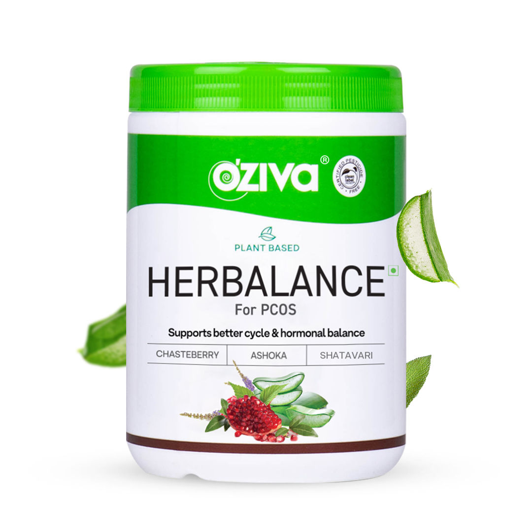 Buy OZiva Plant based HerBalance for PCOS, with Myo-Inositol, ChasteBerry, Shatavari for Hormonal Balance (250 g) - Purplle