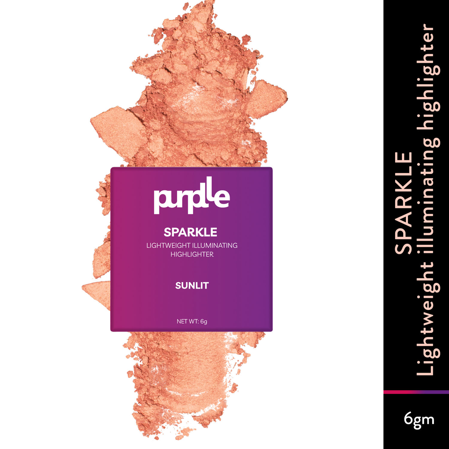 Buy Purplle Sparkle Lightweight Illuminating Highlighter - Sunlit | Ultra Shimmery| High Pigmentation | Lifts Face | Blendable | Long Lasting (6gm) - Purplle