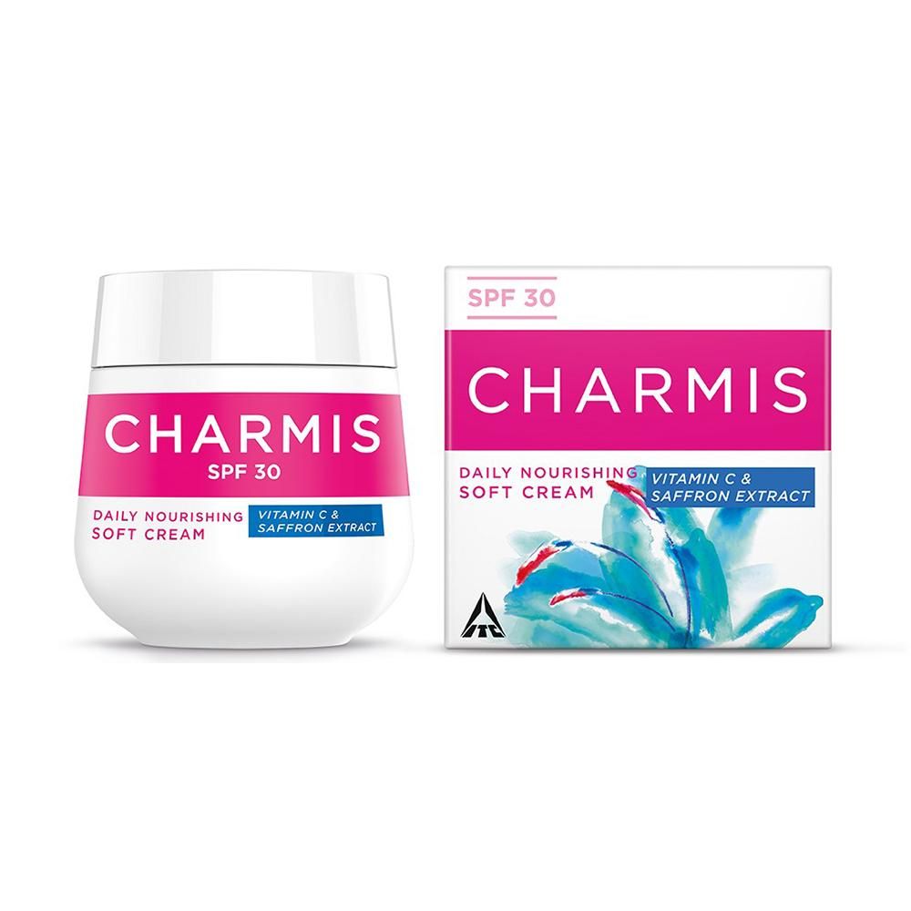 Buy Charmis Daily Nourishing Vitamin C Soft Cream with Saffron Extracts and SPF 30, Face Serum for Glowing and Moisturized Skin, All Skin Types, 200 ml - Purplle
